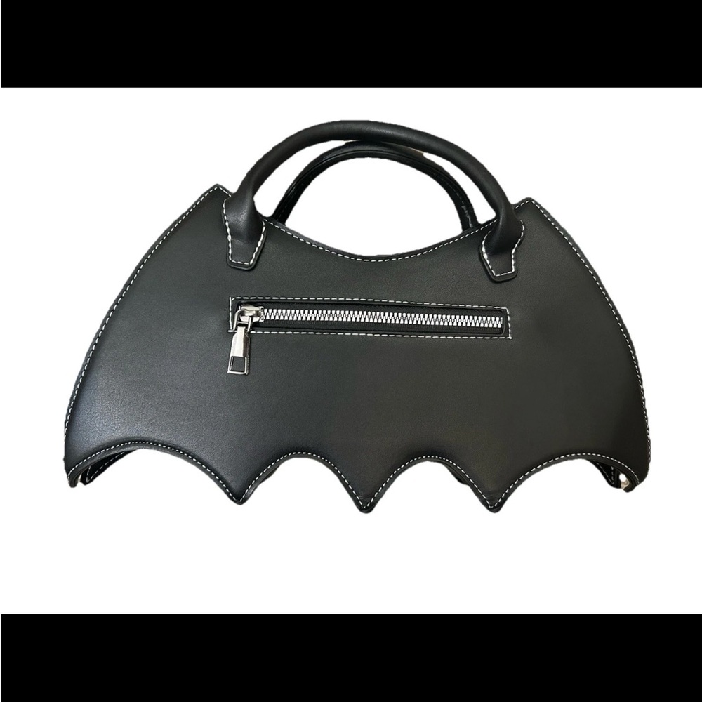 Black Bat Bag With Spider Web Design - Comes With Crossbody Strap - Picture 2 of 7